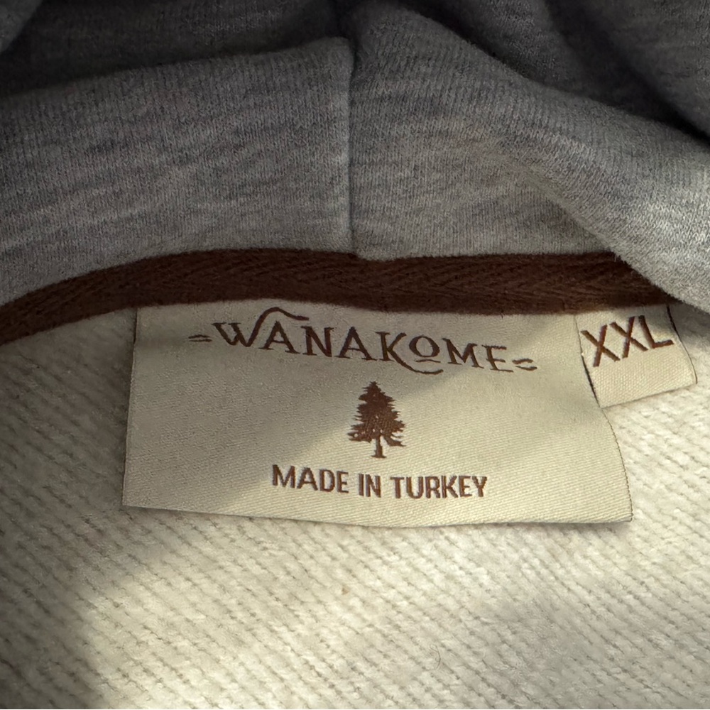 Wanakome Gray Hoodie with Brown Accents XXL - Picture 3 of 3